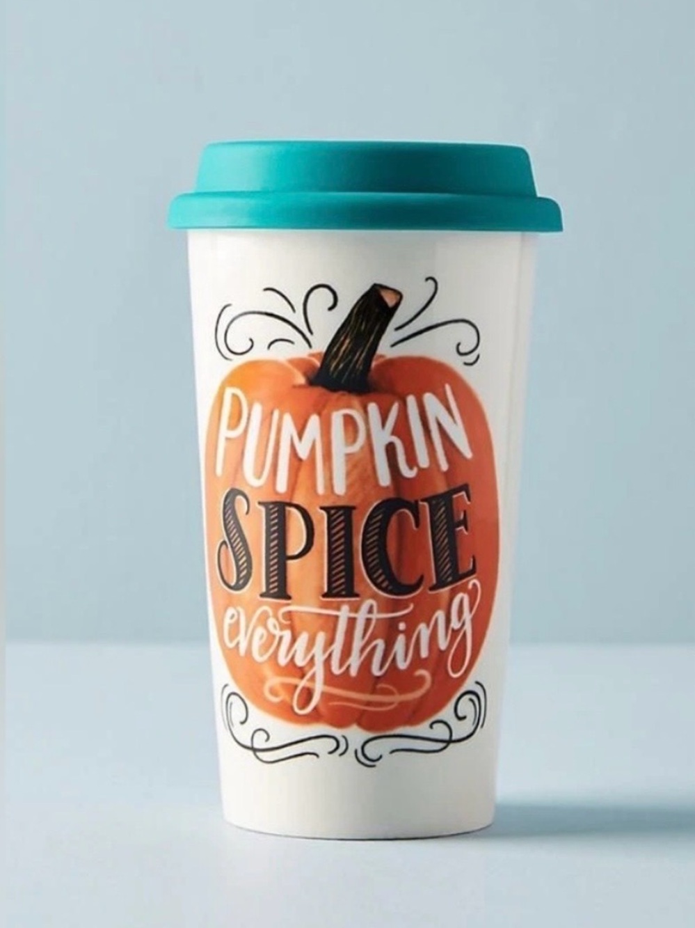 Lily & Val For Anthropologie Pumpkin Spice Everything Stoneware Travel Mug